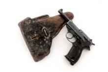 WWII German Walther ac/41 P.38 Semi-Automatic Pistol, with Holster