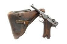 WWI German Erfurt P.08 Luger Semi-Automatic Pistol, with Holster and Loading Tool