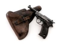 WWII German Walther ac/41 P.38 Semi-Automatic Pistol, with Two Magazines and Holster