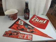 DALE EARNHARDT JR PENNET ,BUD HOOD 14" W , STREET SIGN BOTTLE KFC CARD BOARD BUCKET