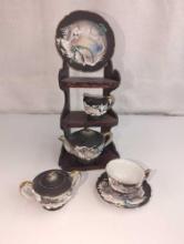 MINI PORCELAIN TEA SET MADE IN JAPAN WITH 6" SHELF