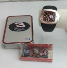 DALE EARNHARDT #3 WALLET, 1:64 SCALE REPLICA DIE CAST STOCKCAR, #8 DALE EARNHARDT JR QUARTZ WATCH