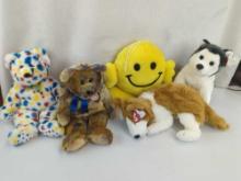 TY BEANIE BUDDIES TY2K/ CLUBBY II/ CASSIE/NANOOK & 10"SMILE GLOW