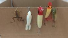 VINTAGE FISHING LURE LOT INCLUDING BURKE FROG