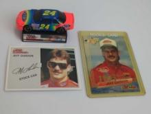 JEFF GORDON 1993 ROOKIE CARD IN PLASTIC PROTECTOR , #24 STOCKCAR 1:64 SCALE W/ STAND