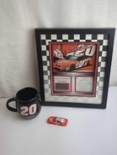 TONY STEWART 11x13 FRAMED CAREER HIGHLIGHTS CERTIFICATE OF AUTHENTICITY LIMITED EDITION OF 700 TIRES