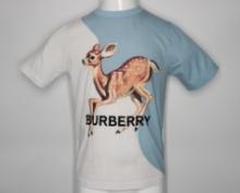 Burberry Children's Deer White and Blue T-Shirt