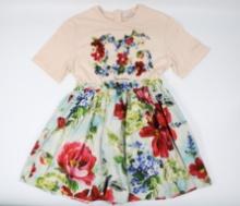 Dolce and Gabbana Girl's Floral Print Logo Dress