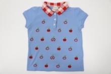 Gucci Children's Blue Cotton Polo W/GG Apple