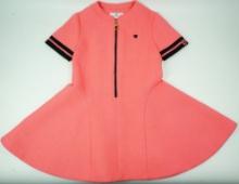 Versace Children's Pink Neoprene Zip Front Fluted Dress