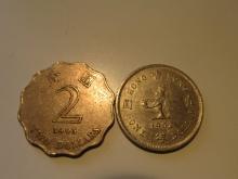 Foreign Coins:  Hong Kong 1993 2 & 1992 1 Dollars