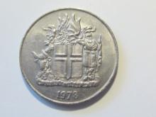 Foreign Coins: 1978  Iceland 10 Kronas