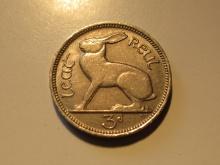 Foreign Coins:  1966 Ireland 3 Pence