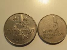 Foreign Coins: 2 Israel Coins