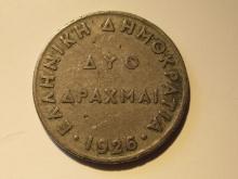 Foreign Coins:  1926 Greece 10 Drachmai