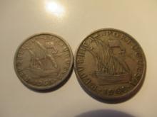 Foreign Coins: Portugal 1968 2.5 & 1980 5.0 Escudos