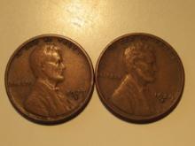 US Coins: 2x1929-S Wheat Pennies