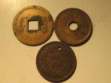 Foreign Coins: 3x Asian coins