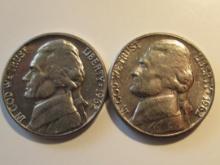 US Coins: 2x1962-D BU/Clean 5 Cents