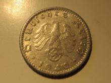 Foreign Coins: 1940 (WWII) Nazi  Germany 50 Pfennig