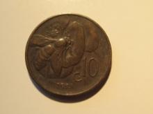 Foreign Coins: 1928 Italy 10 Centimes