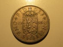 Foreign Coins: 1955 Great Britain 1 Shilling