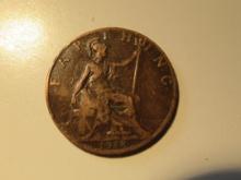 Foreign Coins: 1925 Great Britain Farthing