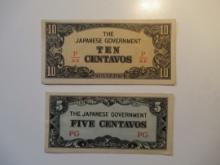 Foreign Currency: Japan WWII Occupational 5 & 10 Cents (Crisp)