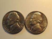 US Coins: 2x1962-D BU/Clean 5 Cents