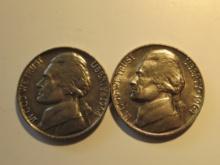 US Coins: 2x1964 BU/Clean 5 Cents