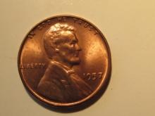 US Coins: 1xBU/Clean 1957 Wheat penny