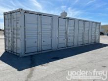 2024 40' HQ Container, 4 Side Door, One End Door, Lock Box, Side Forklift Pockets