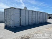 2024 40' HQ Container, 4 Side Door, One End Door, Lock Box, Side Forklift Pockets