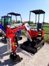 MIVA VA13 MINI EXCAVATOR,  GAS ENGINE, RUBBER TRACKS, 16" BUCKET, BACKFILL