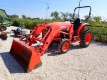 2019 KUBOTA L3560 TRACTOR, 1429 HRS,  CANOPY, KUBOTA 3CYL DIESEL ENG, 6' SM