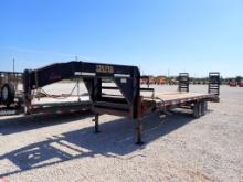 2008 TEM-TRAIL EQUIPMENT TRAILER,  25', 20' DECK, 5'DOVETAIL, FOLDING RAMPS