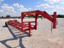 SHOPBUILT HAY BALE TRAILER,  34' GOOSENECK, TANDEM AXLE, BEAM SUSP, 6 BALE