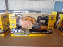 HUINA 11CH REMOTE CONTROL TOY EXCAVATOR,  DIE CAST METAL, 1:16 SCALE