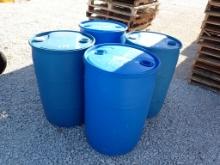 LOT OF PLATIC BARRELS,  55GAL, AS IS WHERE IS