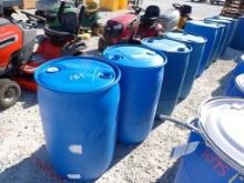 LOT OF PLATIC BARRELS,  55GAL, AS IS WHERE IS