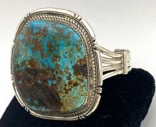 ROYSTON BOULDER TURQUOISE NAVAJO STERLING BRACELET