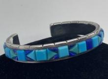 STERLING ZUNI COBBLESTONE BRACELET TURQUOISE