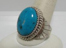 HERBERT TSOSIE TURQUOISE STERLING RING