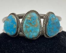 33G WATERWEB TURQUOISE STERLING NAVAJO BRACELET