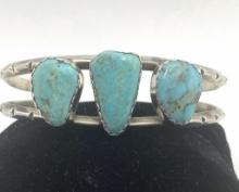 STERLING NAVAJO TURQUOISE CUFF BRACELET