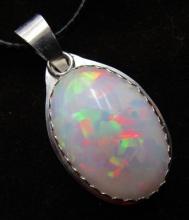 19 CARAT OPAL NECKLACE PENDANT STERLING SILVER