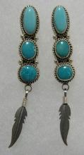 "LINKIN" TURQUOISE EARRINGS STERLING SILVER