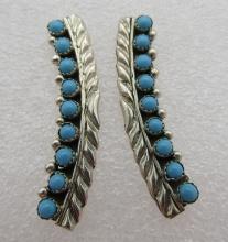 YAZZI SNAKE EYE TURQUOISE EARRINGS STERLING SILVER