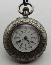 ANTIQUE DEMI HUNTER POCKETWATCH 935 STERLING SILVR