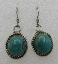 "LMC" TURQUOISE EARRINGS STERLING SILVER